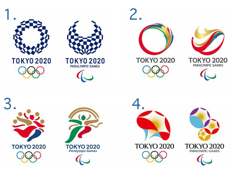 De fyra alternativen som tävlade för att bli Tokyo 2020s officiella logo