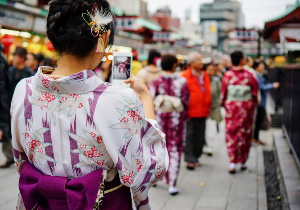 Du kan hyra kimonos och yukatas i te.x. Kyoto och Tokyo